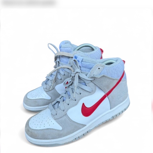 Nike Shoes - Nike Dunk High SE Athletic Club Light Smoke Grey Gym Red DH9750-001 GS Size 8W